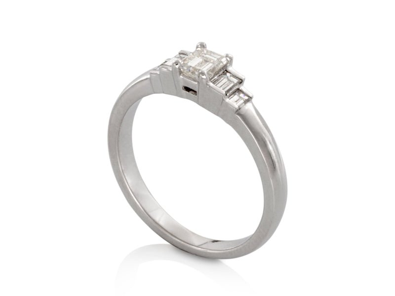 Platinum Baguette Cut Diamond & Sapphire Full Eternity Ring – GoldArts